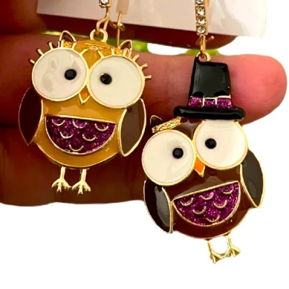 New Betsey Johnson 🦉Drop Earrings - Picture 4 of 9